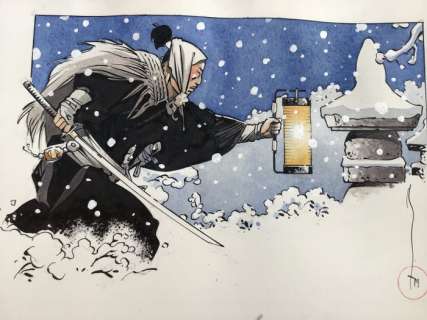 Kogaratsu - Dessin original couleurs  - Projet Â«Â Couleur bleue + neigeÂ Â» pour une couverture album -  (2019) | Catawiki