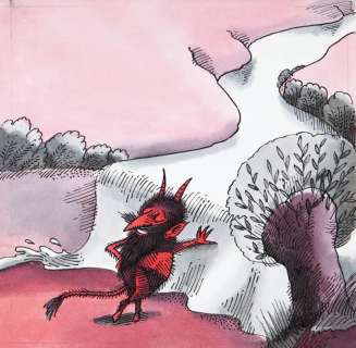 Jerzy Flisak (1930 - 2008) | Jerzy Flisak | "Pan Twardowski", ilustracja do książki Artura Oppmana, str. 10, 1988 | Desa Unicum