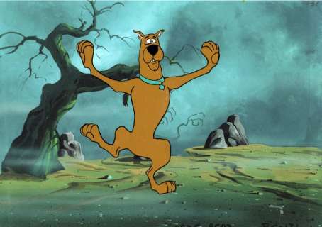 Scooby-Doo - Original Production Cel + Copy Background - Hanna Barbera - (1972) | Catawiki