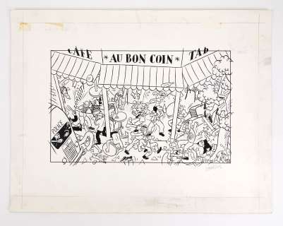 Stanislas Illustration... | STANISLAS Illustration sur le thème des cafés parisiens Encre... | Vermot et Associés