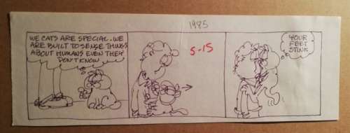 Garfield - Garfield prelim original strip art by Jim Davis for strip May 15 1985 - Loose page - original art | Catawiki