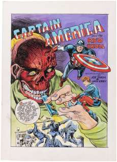 CAPTAIN AMERICA COMICS #7 SPLASH PAGE ORIGINAL ART RECREATION BY JOE SIMON. | Hake’s