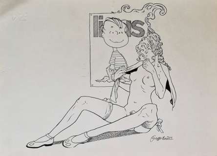 Giuseppe Manunta - illustrazione originale "La mia soffice copertina" - Page volante | Catawiki