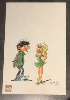 Dany - Dessin original - Hommage Ã  Gaston Lagaffe  (2018) | Catawiki