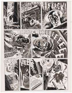 ORIGINAL ART PAGE THRILLER W/MAN FALLING TO DEATH. | Hake’s