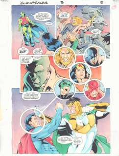 Anibal Rodriguez, Jeff Johnson, John Kalisz | Justice League: a Midsummer’s Nightmare #3 P.5 Color Guide Art - Great Jla Team Portraits - 1996 | Anthony’s Comic Book Art