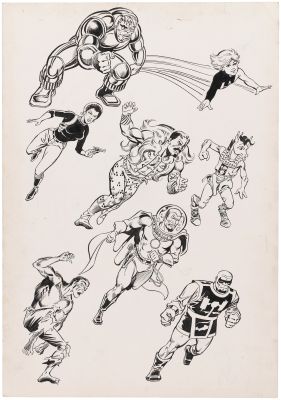 OFFICIAL HANDBOOK OF THE MARVEL UNIVERSE BULLPEN ARCHIVES ORIGINAL ART. | Hake’s