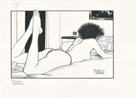 Franco Saudelli - illustrazione originale "Flavia F. Varese" - Anni ’90 - Page volante | Catawiki