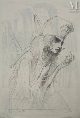 Croci, Pascal (Né En 1961). | Lot 88 : Dracula, étude au crayon signée. | Millon