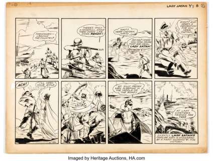 Chesler Comics Artist "Lady Satan" Story Page 2/3B Original Art (c. 1940s). This World War II - | Heritage