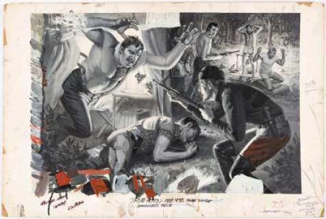 Samson Pollen | True Action Magazine February-1972 Double Page 24-25 Painting Original Art (Magazine Management, 197... | Heritage