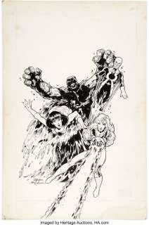 Bill Willingham and Bill Anderson - Justice Machine Annual #1 Inside Back Cover Elementals Original Art (Texas Comic...