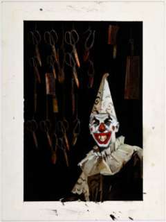 John Van Fleet - "Killer Clown" Painting Original Art (undated)....