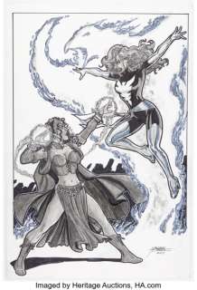 Pérez , George | George Perez Scarlet Witch Versus Dark Phoenix Illustration Original Art (2013).... | Heritage