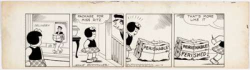 Bushmiller, Ernie | Ernie Bushmiller Nancy Daily Comic Strip Original Art dated 12-16-47 (United Feature Syndicate, 1947).... | Heritage