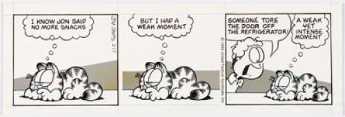 Davis, Jim | Jim Davis Garfield Daily Comic Strip Original Art dated 2-17-94 (United Feature Syndicate, 1994).... | Heritage