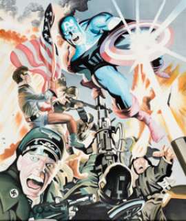 Maker Unidentified | Captain America and Bucky Re-Creation Painting Original Art (undated).... | Heritage