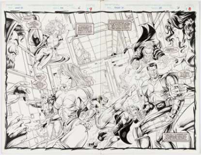 Gomez, Hector | Hector Gomez and Mike Halblieb What If...? #77 Double Splash Page 6-7 Original Art (Marvel, 1995).... | Heritage