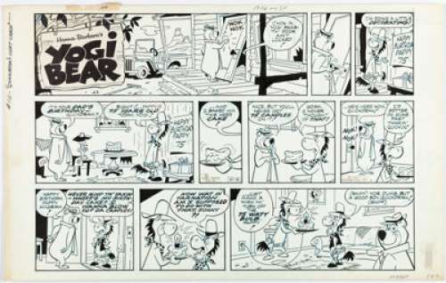 Hazelton, Gene - Gene Hazelton Yogi Bear Sunday Comic Strip Original Art dated 10-8-72 (McNaught Syndicate, 1972). ...