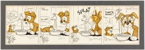 Armstrong, Roger - Roger Armstrong Scamp Daily Comic Strip Original Art dated 7-3-58 (Walt Disney Productions/King Features Syndicate...