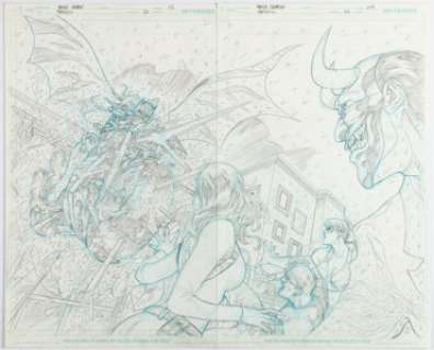 DC Artist - Daniel Sampere Batgirl #26 Double Splash Pages 2 & 3 Original Art (DC, 2014). ... (Total: 2 Original Art)