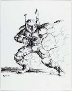 Burnham, Chris - Chris Burnham - Boba Fett Specialty Illustration Original Art (undated)....