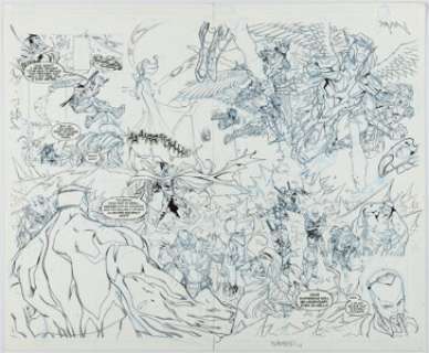 Barberi, Carlo - Carlo Barberi Thunderbolts #22 Double Page Spread 16-17 Original Art (Marvel, 2014)....