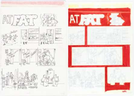 Aragonés, Sergio | Sergio Aragonés MAD #283 Complete 3-Page Story "A MAD Look at Fat" Original Art (EC, 1988).... (Total: 3 Original Art) | Heritage