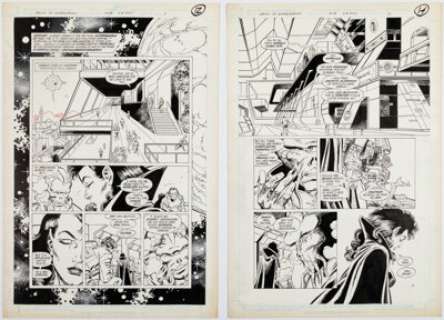 Eduardo Barreto And Mike Decarlo | Legion of Super-Heroes #56 Story Pages 11-12 Group Original Art (DC, 1989).... (Total: 2 Original Art) | Heritage