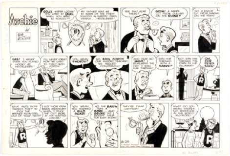Bob Montana | Archie Sunday Comic Strip Original Art dated 8-23-53 (McClure Newspaper Syndicate, 1953).... | Heritage