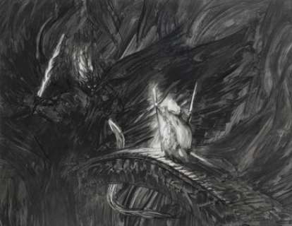 Donato Giancola "You Shall Not Pass!" Gandalf From | Lord of the Rings Painting Original Art (undated). | Heritage