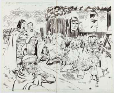 Steve Lieber and Klaus Janson - Conan the Barbarian: The Usurper #2 Double Page Spread 2-3 Original Art (Marvel, 1998).