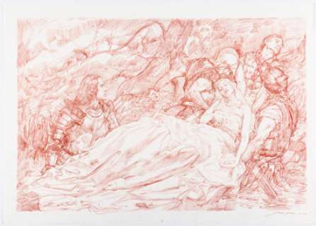 Donato Giancola "The Lady of Shalott: Elegy for Darkness" Fantasy Illustration Original Art (2003).