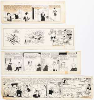 Gene Byrnes, C.D. Small, Chic Young, and Martha Orr - Reg‘lar Fellers, Salesman Sam, etc. Daily Comic Strips Original Art Group of 4 (1928-1948). (Total: 4 Original Art)