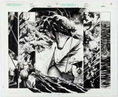 Steve Epting And Rick Magyar | Crux #7 Double Page Spread 12-13 Original Art (CrossGen, 2001). (Total: 2 Original Art) | Heritage