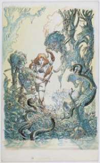 Michael Kaluta Red Sonja: Vacant Shell (nn) Variant Cover Production Color Original Art (Dynamite Entertainment, 2007). | Heritage