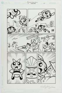 Phil Moy The Powerpuff Girls #3 Story Page 18 Original Art (DC, 2000).