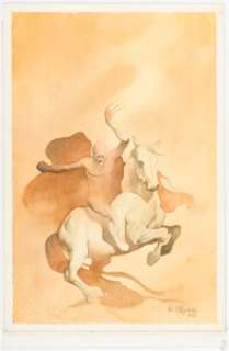 Mike Mignola - Death on a Pale Horse Painting Original Art (1981). | Heritage