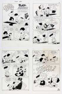 Charlton Artist Tiger #4 Complete 4-Page Story "Playmates!" Original Art (Charlton, 1970). (Total: 4 Original Art) | Heritage