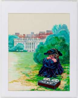 Kelly Freas Crazy Magazine #9 Cover Element Painting Original Art (Marvel, 1975).