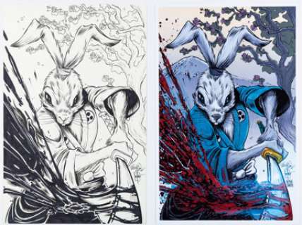 Buz Hasson and Ken Haeser - Usagi Yojimbo Illustration Original Art and Print Group of 2 (2014). (Total: 2 Items)