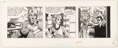 David Wright Carol Day #1355 Daily Comic Strip Original Art (London Daily Mail, c. 1960s). | Heritage