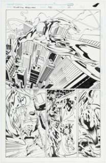 Joe Bennett and Bud LaRosa The Amazing Spider-Man #430 Story Page 18 Silver Surfer and Carnage Original Art (Marvel, 1998).