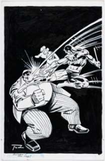 Joe Rubinstein [Frank Miller and Klaus Janson printed blue lines] Daredevil #171 Cover Re-Creation Original Art (2015). | Heritage