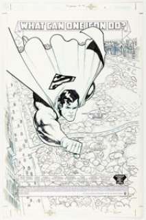 Ariel Olivetti Superman #179 Splash Page 3 Original Art (DC, 2002). (Total: 2 Items)