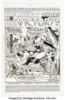 Ron Frenz and Al Milgrom Thor #459 Splash Page 1 Original Art (Marvel, 1992). | Heritage