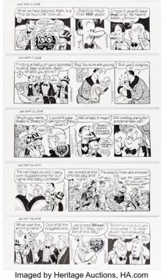 Jim Scancarelli Gasoline Alley Comic Strip Original Art Group of 5 (Tribune Content Agency, 2018). (Total: 5 Original Art)