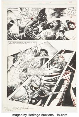 Timothy Truman Starslayer #14 Double Page Spread 18-19 Original Art (First, 1984). (Total: 2 Original Art)
