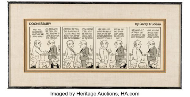 Garry Trudeau Doonesbury Daily Comic Strip Original Art 1-19-82 (Universal Press Syndicate, 1982). | Heritage