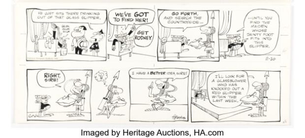 Brant Parker The Wizard of Id Sunday Comic Strip Original Art dated 11-20-66 and Color Guide (Field Enterprises, 1966). (Total: 2 Original Art) | Heritage